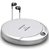 Lenco CD-201 - Tragbarer CD-Player Walkman - Diskman - CD Walkman - MP3 Funktion - Antishock - Mit Kopfhörern und Mikro USB Ladekabel - Silber