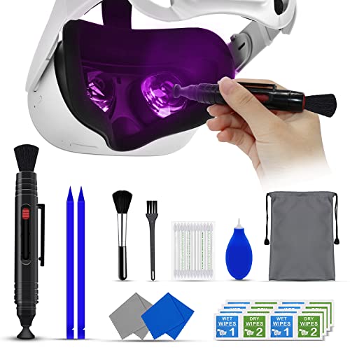VR-Linsenreiniger, Objektiv-Stift-Reinigungsset für Oculus Quest 2/Hololens 2/Xbox/PS4/Wii, Reinigungsset für VR-Zubehör für Kamera-Gamecontroller, Telefon-Reinigungsset, AR-Reiniger