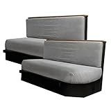 Hudson Comfort RV Dinette-Kissenbezüge – Mikrofaser, weicher, dehnbarer Stoff – Wohnmobil-Couchbezüge enthält einen Rückenlehnenbezug und einen Bankbezug (2 Sets) (grau)