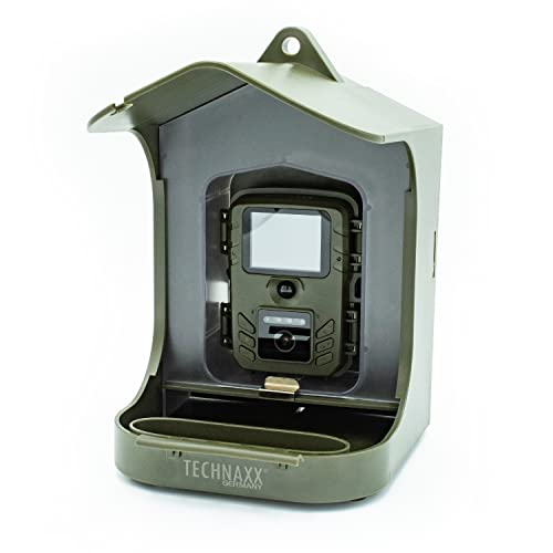 Technaxx Full HD Bird Cam TX-165 - Outdoor-Videokamera mit weitem Betrachtungswinkel von 100° und Zeitlupen-Videofunktion - zur Beobachtung von Vögeln & anderen Kleintieren -inkl 150g Futterbehälter