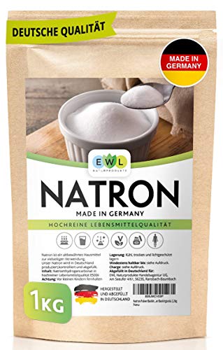 Natron Pulver Backing Soda 1kg I Deutsche Herstellung u. Abfüllung I Hochreine Lebensmittelqualität I Natronpulver 1kg