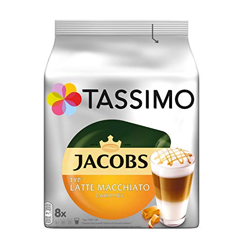 Tassimo Kapseln Jacobs Typ Latte Macchiato Caramel, 40 Kaffeekapseln, 5er Pack, 5 x 8 Getränke