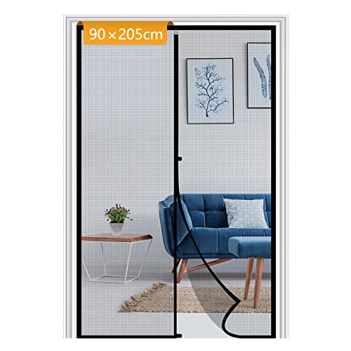 Yotache Fliegenvorhang Balkontür 90x205cm Mückennetz Tür mit Magnet für Küchentür Magnetvorhang Schwarz