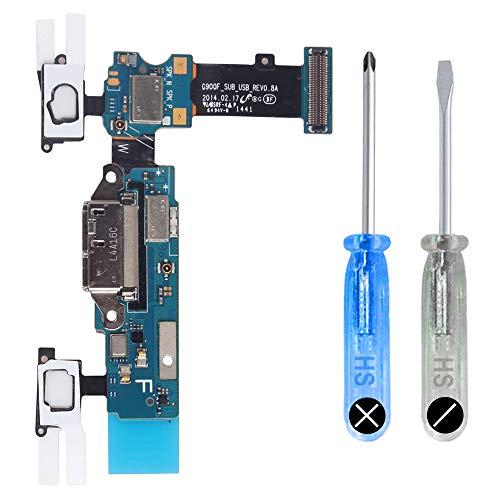 MMOBIEL Ladebuchse Kompatibel mit Samsung Galaxy S5 2014 - Dock Connector Mikro USB - Audio Jack/Mikrofon/Antenne Ersatz - Inkl. Schraubenzieher