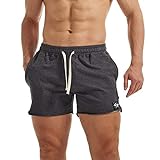 AIMPACT Herren Freizeithose Sporthose Running Shorts Bermuda Casual Kurz Hose mit Tasche (Dunkelgrau L)