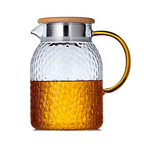 Teekannen Glas ungeheftetes Tee-Glas Sets großen Kapazitäts-Startseite Glas Kessel Tee-Maschine Hohe Temperaturbeständigkeit Großer Hammer Muster Blume gro