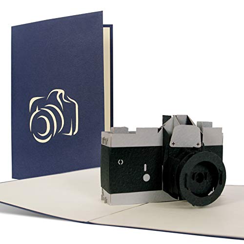 Geburtstagskarte mit Kamera, ideal als Einladung oder Glueckwunschkarte, Happy Birthday Karte T14