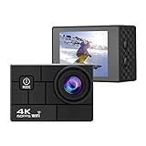 Camnoon 4K/60FPS 24MP Action Kamera Tragbare DV Camcorder mit 2 Zoll großem LCD Display Bildschirm Weitwinkel 2.4G Drahtlose Fernbedienung Wasserdichte Fall Zubehör Kit