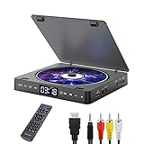 Gueray DVD Player für TV Alle Region Freier Tragbarer Mini DVD CD Player mit HD 1080P HDMI/AV USB/3.5MM AUX Port, einschließlich Fernbedienung, HDMI AV Kabel