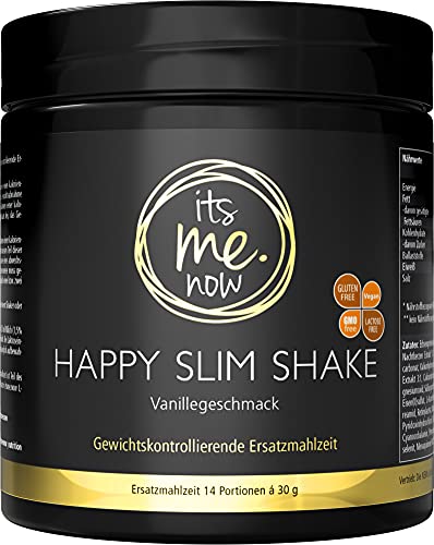 itsme.now Happy Slim Shake Vanille 420g (14 Portionen) pflanzliche Eiweißquelle aus Reis- und Erbsenproteinen| sättigende Trinkmahlzeit | 100% vegan, laborgeprüft, in Deutschland hergestellt