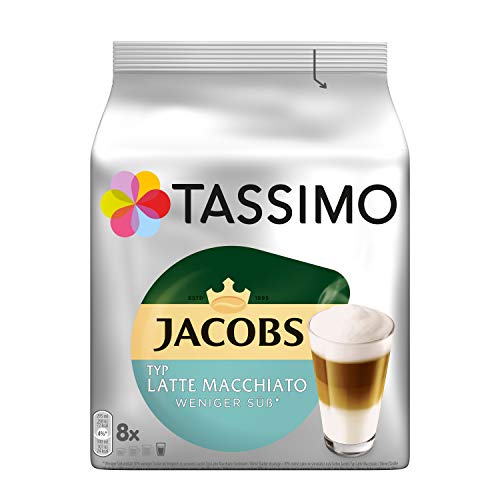Tassimo Kapseln Latte Weniger Süß, 40 Kaffeekapseln, 5er Pack, 5 x 8 Getränke