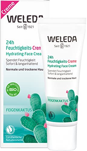 WELEDA Bio Feigenkaktus 24h Feuchtigkeitscreme - vegane Naturkosmetik Feuchtigkeitspflege mit Aloe Vera. Schnell einziehende Gesichtscreme / Gesichtspflege spendet bis zu 24h Feuchtigkeit (1x 30ml)