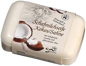 Saling - Bio Schafsmilchseife - Seife mit Kokos/Sahne-Duft im Stück - 100g