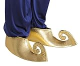 Boland 81990 - Überschuhe Sultan in Gold, 1 Paar für Erwachsene, Schuh-Überzieher für Faschingskostüme, Kostüm Zubehör für Karneval, Halloween oder JGA