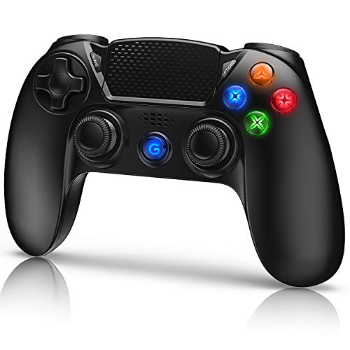 Wireless Controller Replacement for P4, Dual Vibration Shock 4 Wireless Gamepad, Non-Slip Grip and Bluetooth Gamepad with Rechargable Remote Audio Socket