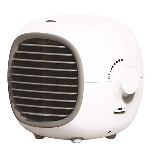 AZHLUF Mini klimaanlage 3-Gang-Mobile Tragbare Luftkühler, klimagerät klein, Desktop-Lüfter, Luftreiniger, USB-Aufladung und leise, for Büro Camping Hause Schlafzimmer (Color : White)