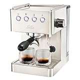 Solis Espressomaschine Barista Gran Gusto 1014 - Siebträgermaschine - Tassengröße programmierbar - Dampf-/Heißwasserdüse - 58 mm Profi-Siebhalter - Edelstahl