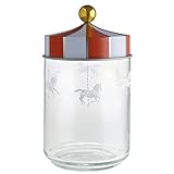 Alessi Circus MW30/100 - Design Hermetisches Glas, aus Seiden-Screened-Glas mit Beilbanddeckel, 100 cl, 10.50 x 10.50 x cm