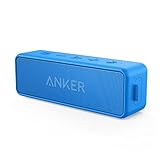Anker SoundCore 2 Bluetooth Lautsprecher, Fantastischer Sound, Enormer Bass mit Dualen Bass-Treibern, 24h Akku, Verbesserter IPX7 Wasserschutz, Kabelloser Lautsprecher für iPhone, Samsung (Blau)