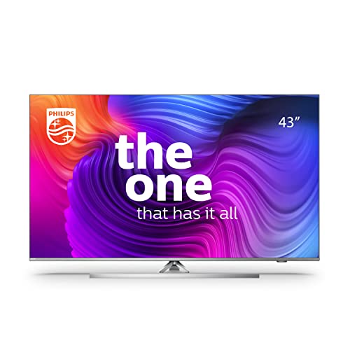 Philips TV 43PUS8506 43 Zoll 4K UHD LED Android TV mit Ambilight, Philips Fernseher, HDR10+, Dolby Vision, Dolby Atmos, Hellsilber, Google Assistant (Alexa kompatibel), Gaming-Mode, DTS Play-Fi