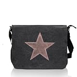 Glamexx24 Tasche Handtaschen Schultertasche Umhängetasche mit Stern Muster Tragetasche TE201620, 23111 Schwarz, Einheitsgröße