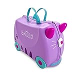 Trunki Handgepäck Und Kinderkoffer zum Draufsitzen | Kinder Risen Geschenk für Mädchen Und Jungen | Trolley Cassie Katze (Lila)