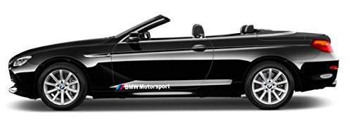 Aufkleber Set 'BMW Motorsport' Seitendekor passt zu BMW Auto Heckscheiben x2 Sticker 40cm / Plus Schlüsselringanhänger aus Kokosnuss-Schale / Tuning Hoonigan 1er 2er 3er 5er 6er X1 X2 X3 M2 M3 M5