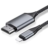 [4 m lange Version] HDMI-Kabel für iPhone 4 m, HDMI-Konverterkabel, Telefon/Pad/Pod auf TV, HDMI-Verbindungskabel, iOS 11, 12, 13, 14, YouTube-TV-Ausgang, High Definition HD1080P