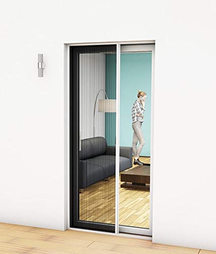 CV Fliegen-Gitter Tür-Bausatz Insektenschutz Plissee-Tür 125 x 220 cm in anthrazit Selbstmontage
