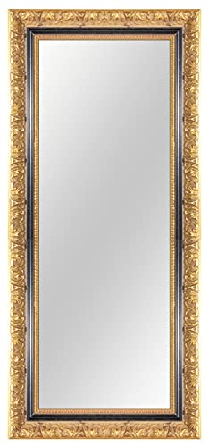OLIMP Wandspiegel 55 x 155 cm Gold Schwarz Barock Shabby Vintage, Bad Flur Ganzkörper XXL Spiegel BRH32 - Alle Größen