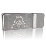 360° Business - Geldklammer Herren - Ideal zum Ausgehen - Geldscheinklammer - Für Geldscheine aus Edelstahl - Farbe Silber