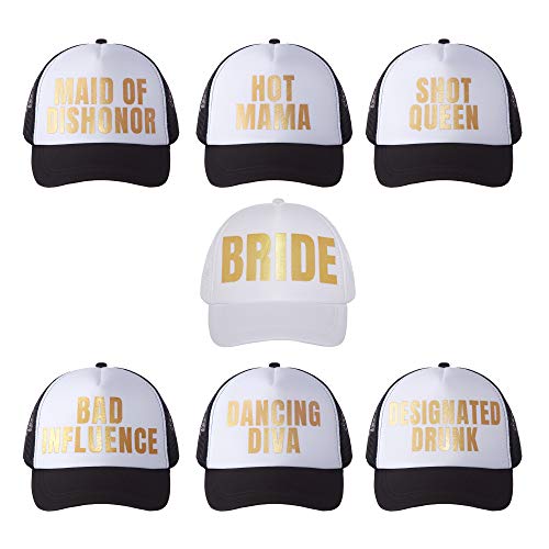 Pop Fizz Designs Bachelorette Trucker Hüte I Bride & Bride Tribe Hüte | Bachelorette Party Favors, schwarz, Einheitsgröße