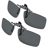 Gritin Sonnenbrille, zum Anklipsen, für Herren und Damen, UV400, polarisiert, bequemer und sicherer Sitz über verschriebene Brille, ideal für Fahren und im Freien, 2er-Pack