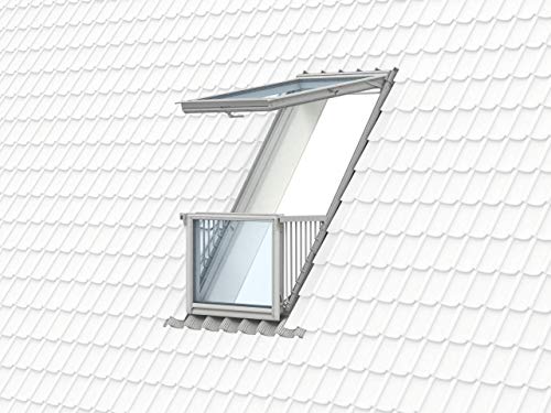 VELUX Group VELUX Dachfenster GDL 2066 Holz Dachaustritt CABRIO weiß lackiert ENERGIE PLUS Aluminium SK19 (114 x 252 cm)