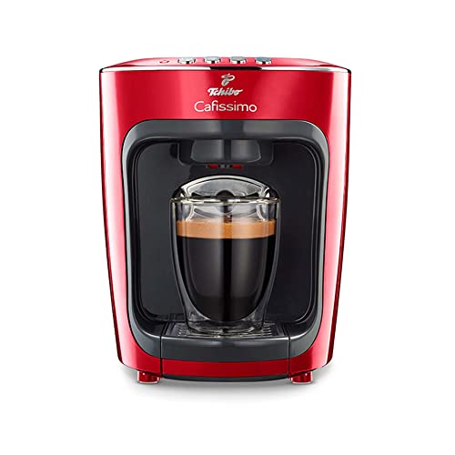 Tchibo Cafissimo mini Kaffeemaschine Kapselmaschine für Caffè Crema, Espresso und Kaffee, Rot