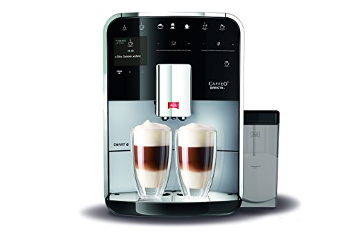 Melitta Caffeo Barista T Smart F830-101, Kaffeevollautomat mit Milchbehälter, Smartphone-Steuerung mit Connect App, One Touch Funktion, Silber/Schwarz