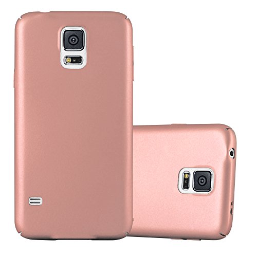 Cadorabo Hülle für Samsung Galaxy S5 / S5 NEO in Metall Rose Gold – Hardcase Handyhülle aus Plastik gegen Kratzer und Stöße – Schutzhülle Bumper Ultra Slim Back Case Hard Cover