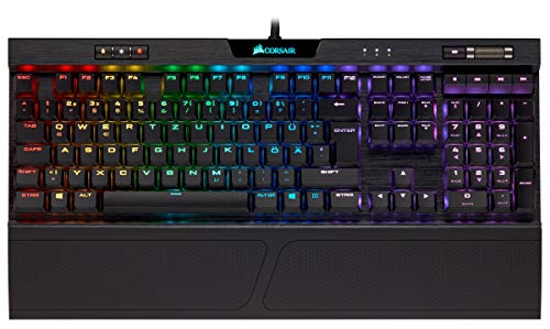 Corsair K70 MK.2 Low Profile Rapidfire Mechanische Gaming Tastatur (Cherry MX Speed: Schnell und Hochpräzise, Dynamischer RGB LED Hintergrundbeleuchtung, QWERTZ DE Layout) schwarz