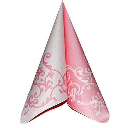 Servietten Pomp rosa-weiß Tischdeko Hochzeitsdeko Servietten falten 50Stk 40x40cm