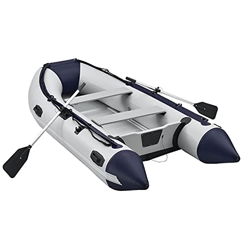 ArtSport Schlauchboot 3,20 m für 4 Personen mit 2 Sitzbänke & Aluboden – Paddelboot mit Paddel, Pumpe, Tasche & Reparaturset – Angelboot aufblasbar