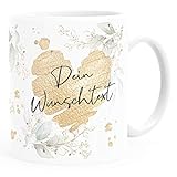 SpecialMe® Kaffee-Tasse [Wunschtext] mit Herz - soziale Berufe, Familie, Freunde kleines Dankeschön Geschenk Danke sagen Personalisiert weiß Keramik-Tasse