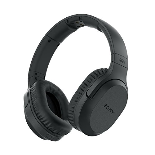 Sony MDR-RF895RK kabellose Kopfhörer (bis zu 100 Meter Reichweite, Geräuschminimierungssystem, 40-mm-Treiber, automatische Frequenzsuche, bis zu 20 Stunden Akkulaufzeit) Schwarz