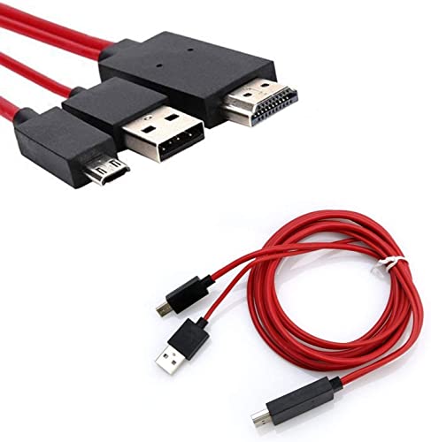 look see MHL Micro USB auf HDMI 1080P HD TV Kabel Adapter für Samsung Galaxy S5, S4, S3, Note 3, Note 2 (rot)