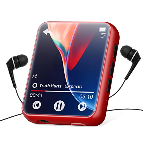 32GB MP3 Player Bluetooth 5.0, HiFi Lossless Sound Musik Player mit Lautsprecher, Line-in Voice Recorder, UKW-Radio, 1.8' Voller Touchscreen, Unterstützung bis zu 128 GB (mit Kopfhörer, Schutzhülle)