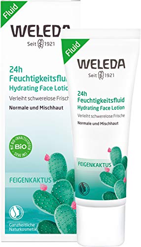 WELEDA Bio Feigenkaktus 24h Feuchtigkeitsfluid - vegane Naturkosmetik Gesicht Feuchtigkeitspflege mit Aloe Vera. Sofort mattierende Gesichtspflege spendet langanhaltende Feuchtigkeit (1x 30ml)