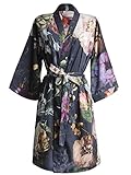 Essenza Satin-Kimono Fleur Größe M, Farbe Nightblue, M = 38, Nightblue