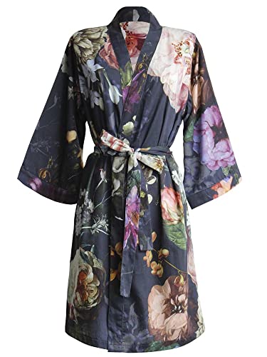 Essenza Satin-Kimono Fleur Größe l, Farbe Nightblue, L = 40, Nightblue