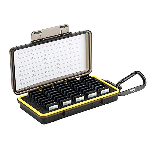 Kiwifotos Wasserdicht Speicherkarten Etui Aufbewahrung für 40 SD SDXC SDHC, Cfexpress Type A - SD Karten Tasche Hülle Schutzbox Tragetasche Memory Card Case Box