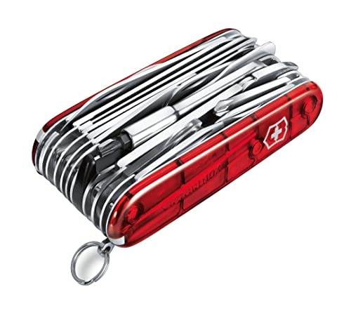 Victorinox, Taschenmesser, Swiss Champ XLT, 91 mm, rot transparent (49 Funktionen, Klinge, Hakenklinge, Kabelklinge, Klinge)