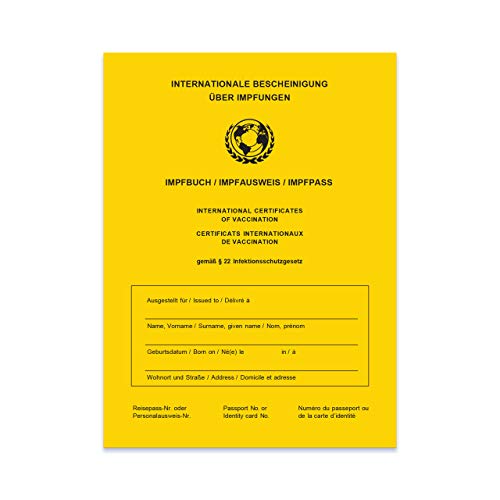 Impfpass/Impfbuch/Impfausweis - 2022 - Internationale Bescheinigung über Impfungen in Gelb